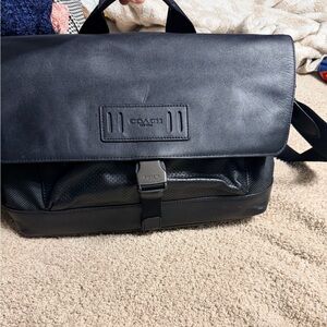 Coach Black Leather Messenger Bag